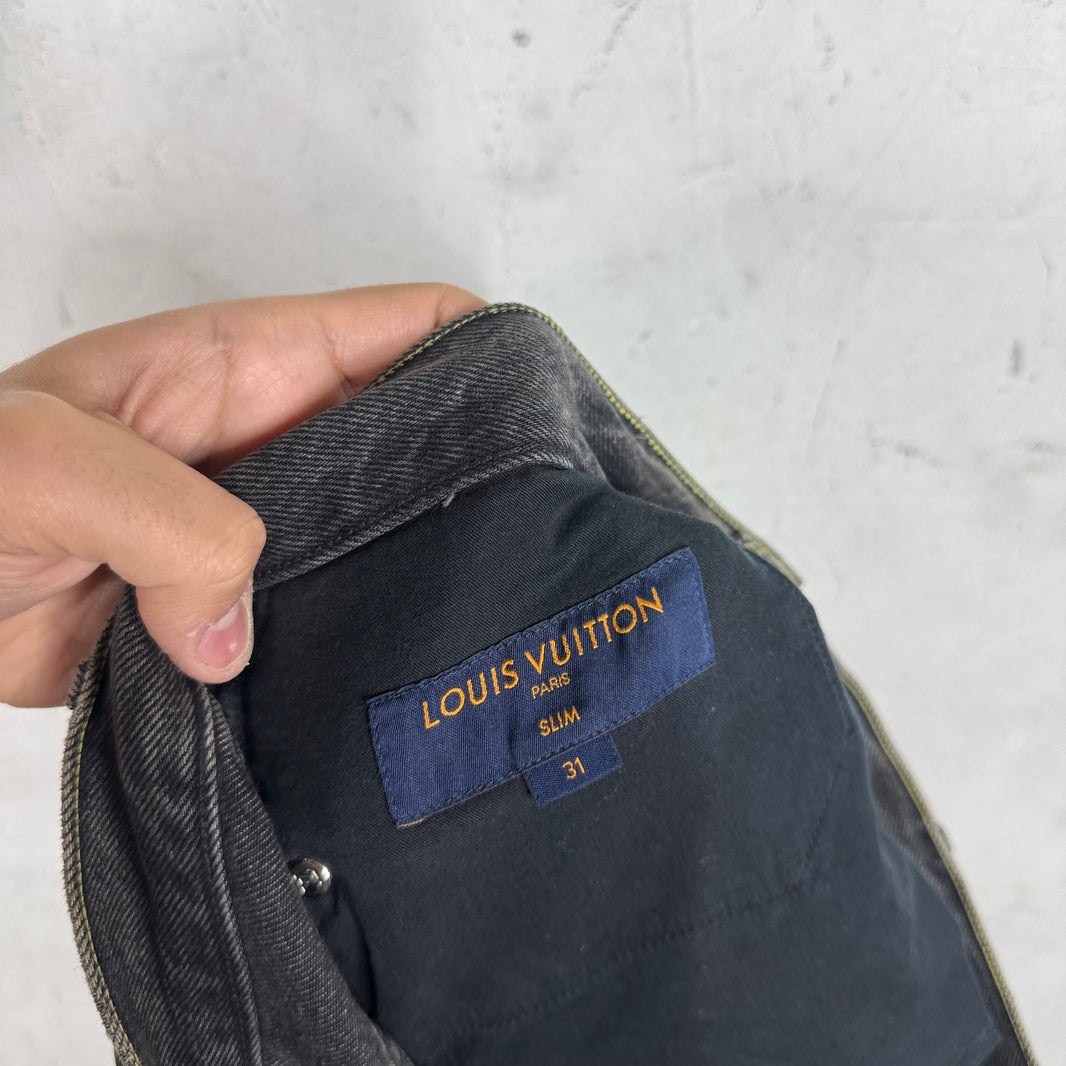 Louis Vuitton Grey Monogram Badge Denim