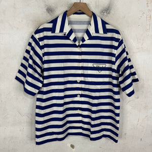 Prada Blue Striped Logo Shirt