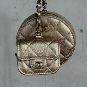 Chanel Mini Quilted Charm Chained Pouches