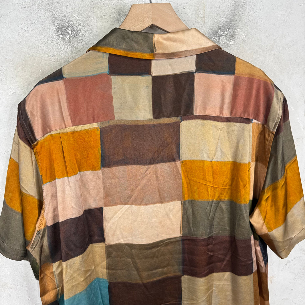 Stussy Painted Color Block Rayon Shirt