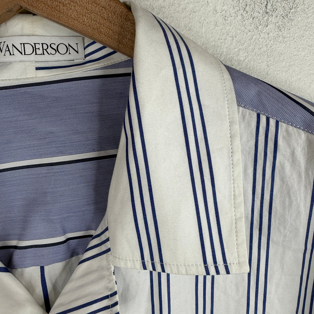 JW Anderson Striped Patchwork Button Up Shirt