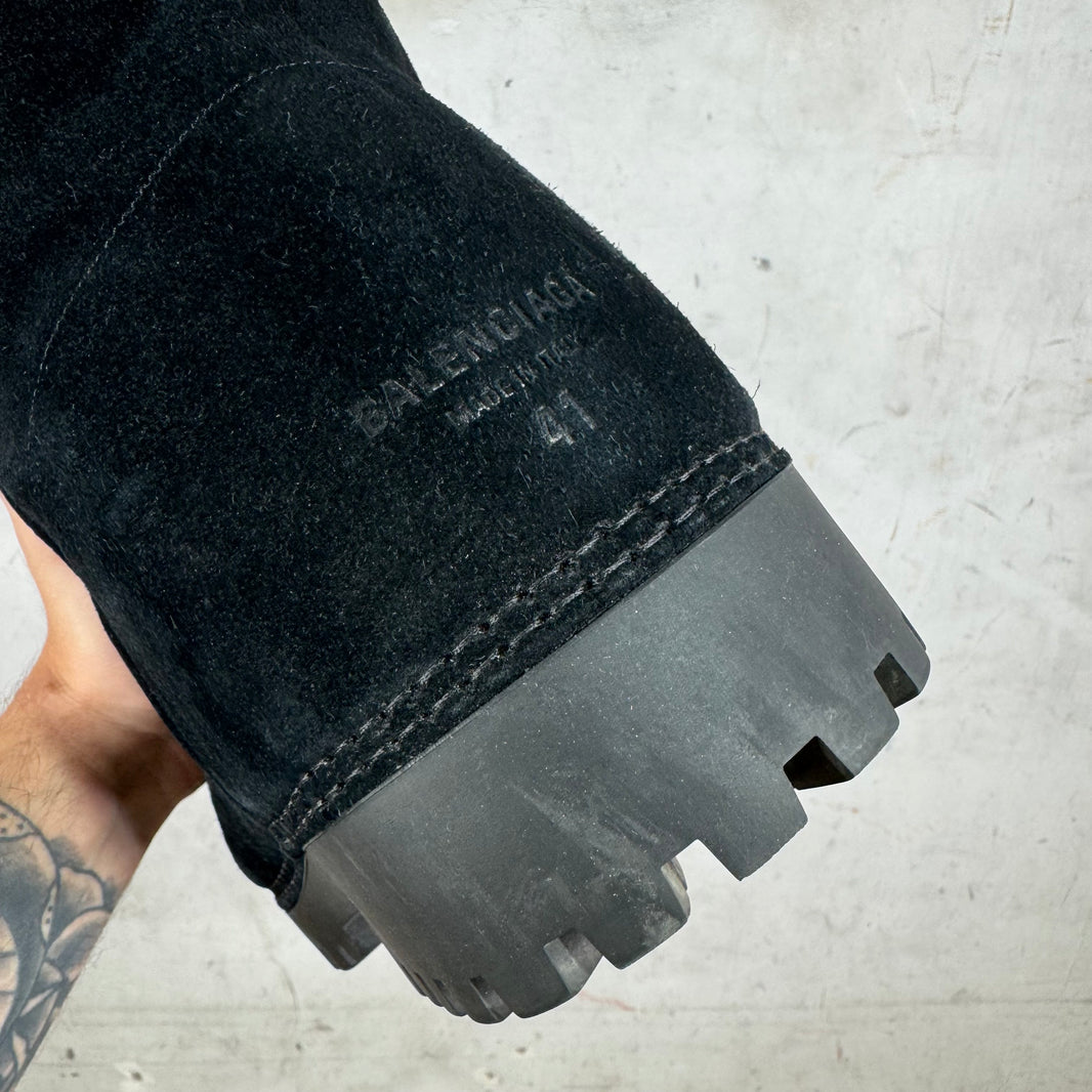 Balenciaga Black Suede Alaska Boots