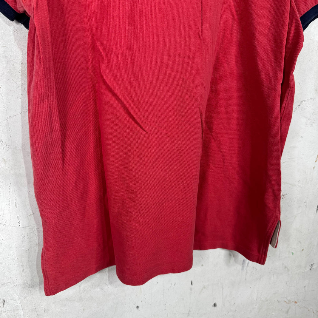 Ralph Lauren Faded Red Diagnal Navy Striped Big Pony Polo
