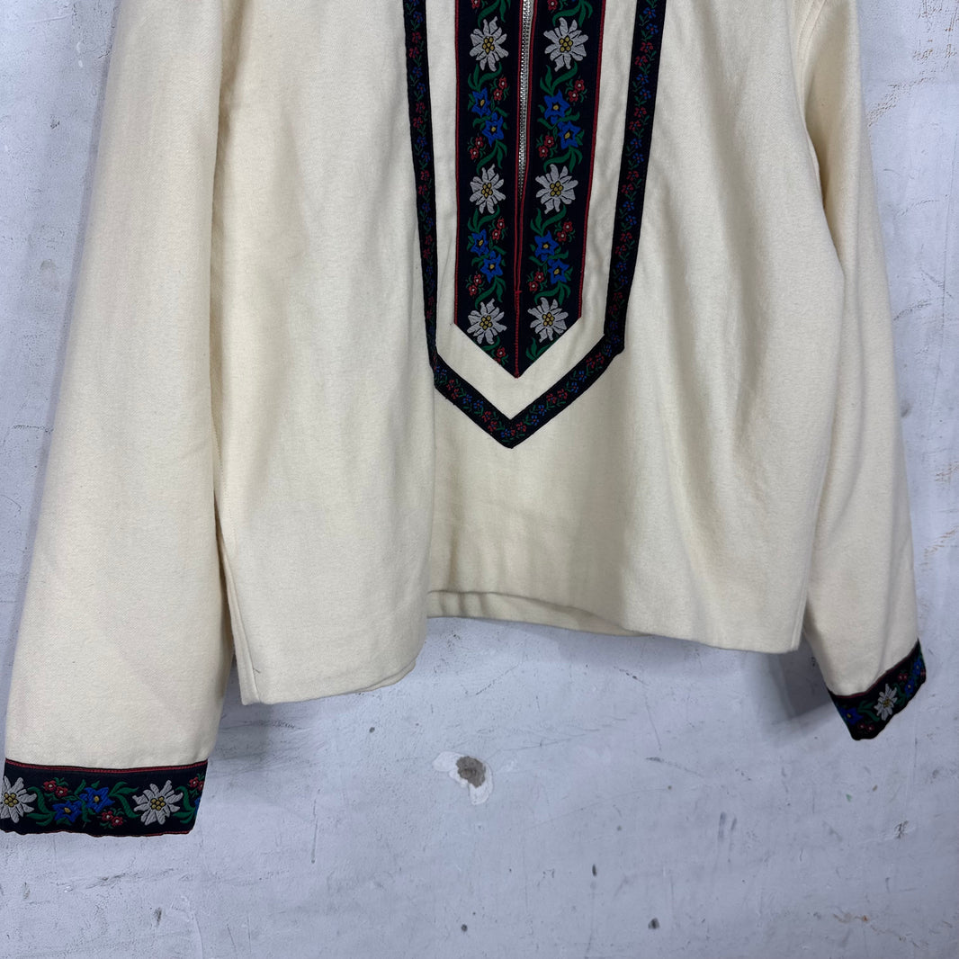 Bode Ecru Alpine Pullover Jacket