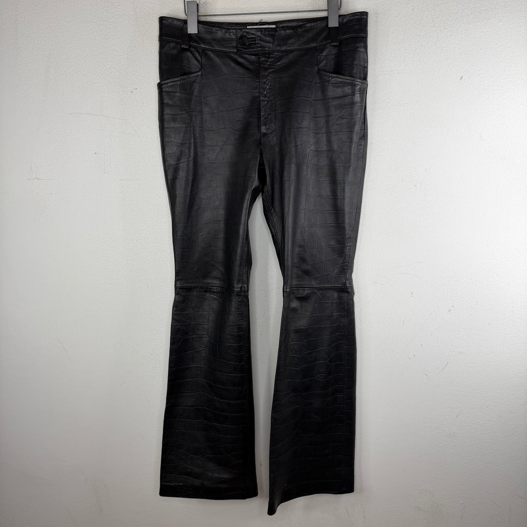 Ernest Baker Lambskin Leather Flared Pants