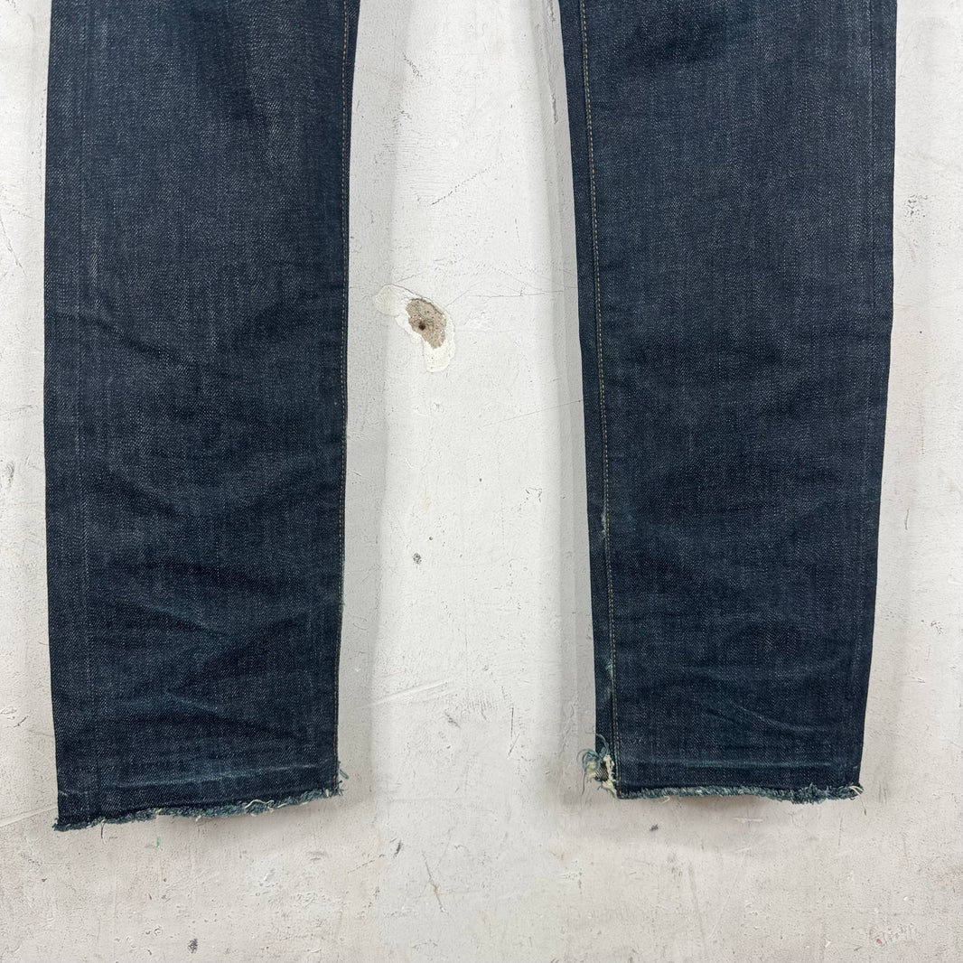 Dior Raw Denim Cut Hem Jeans
