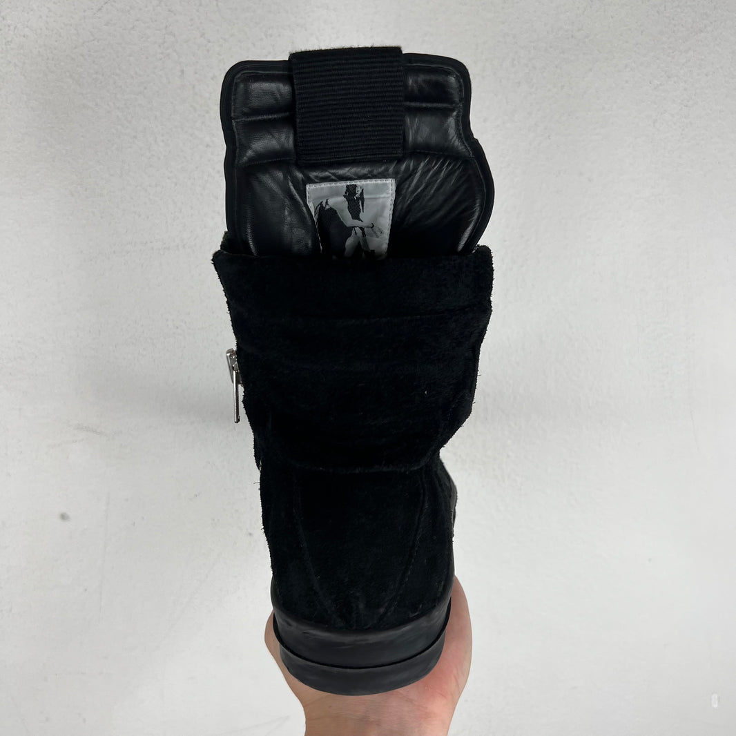 Rick Owens Triple Black Suede Geobaskets
