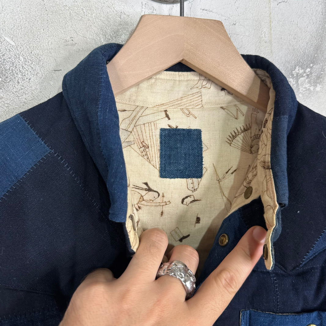 Visvim Women's Kerchief Indigo Down Overshirt
