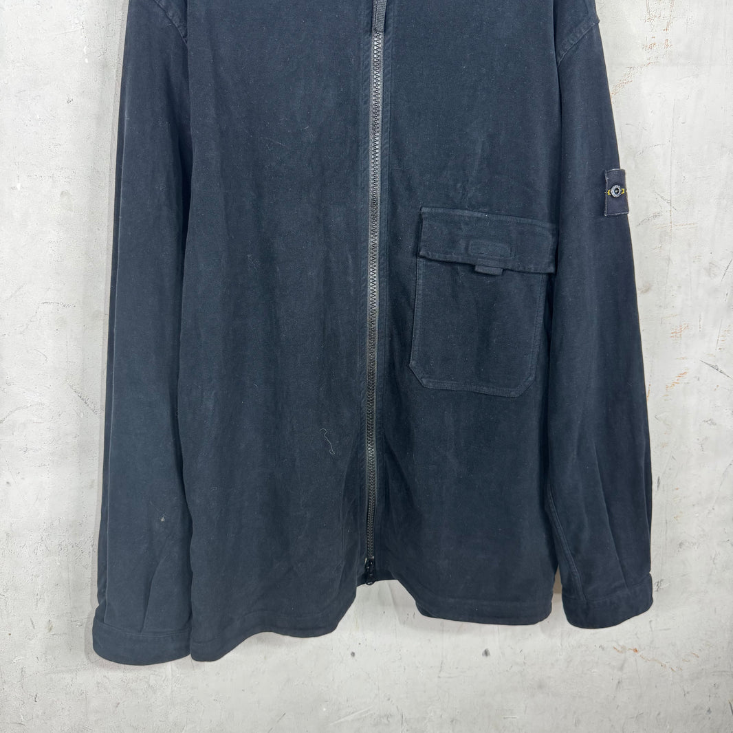 Stone Island Brushed Cotton Zip Up Jacket
