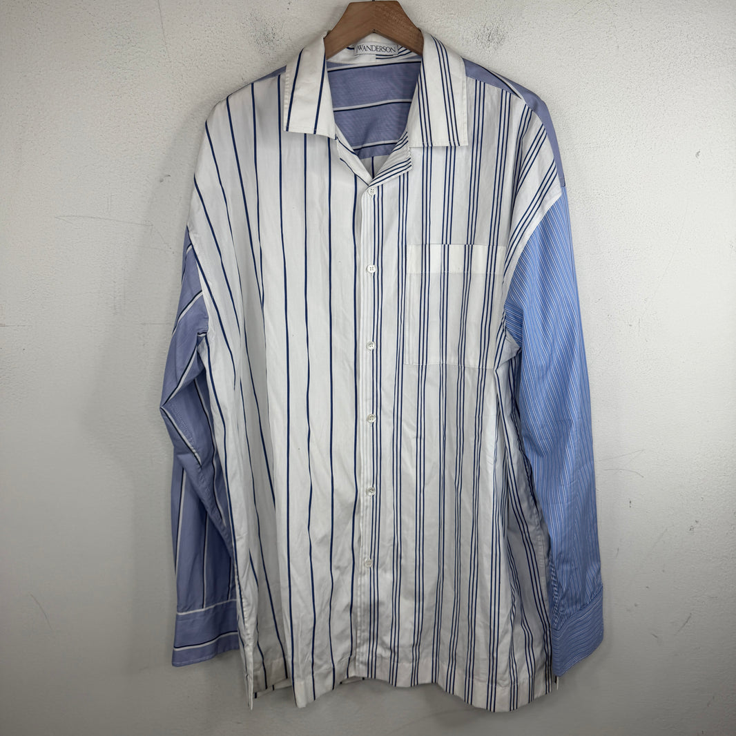 JW Anderson Striped Patchwork Button Up Shirt