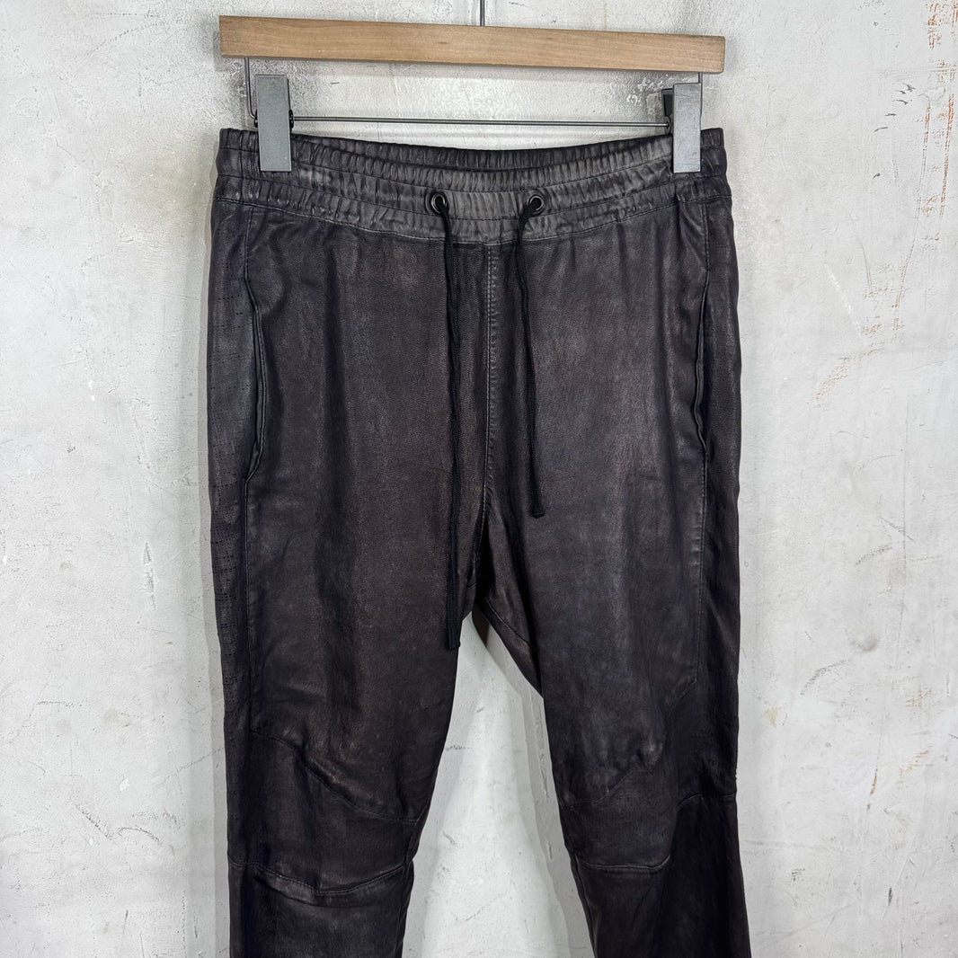 Balmain Leather Drawstring Pants
