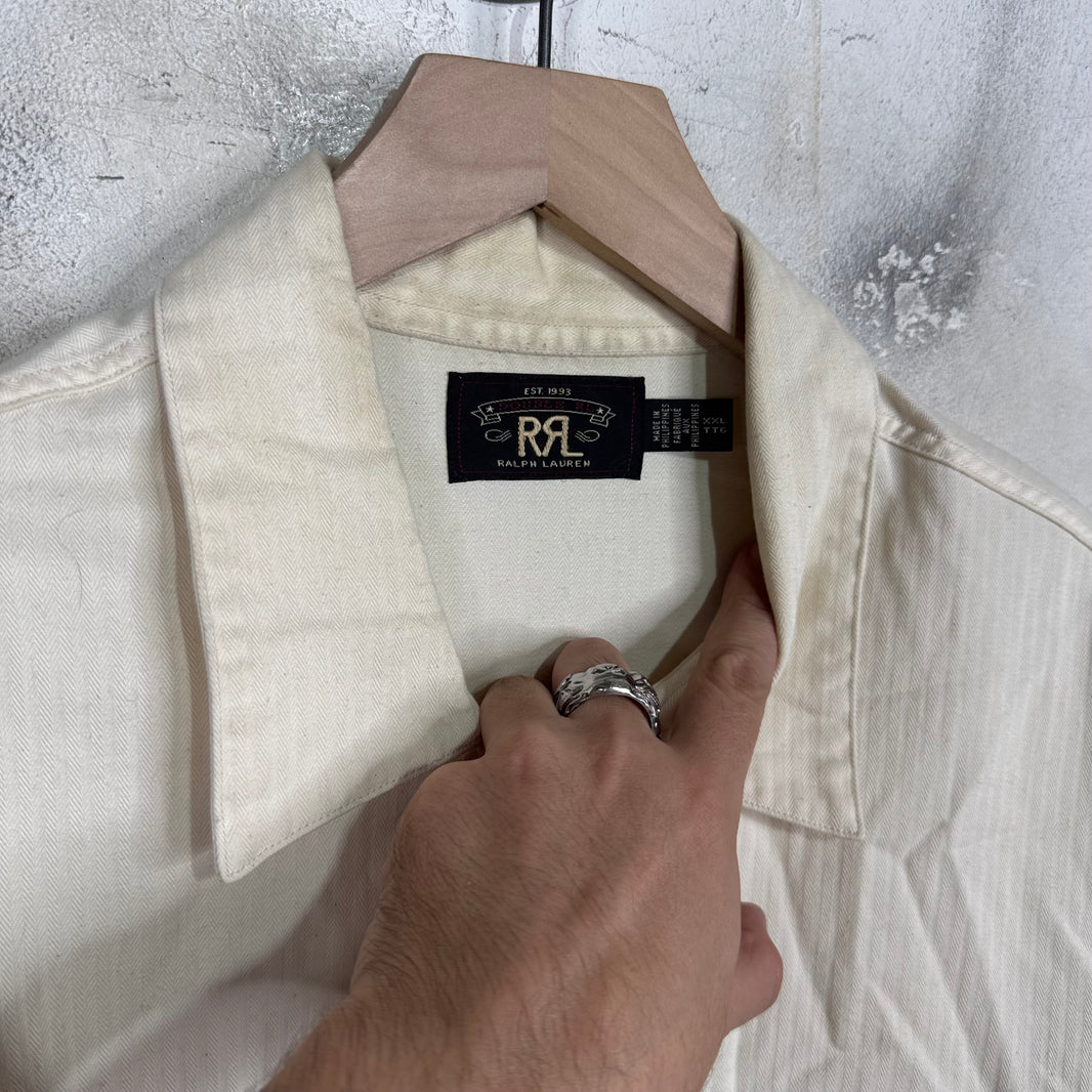 RRL Cream Herringbone Chore Jacket