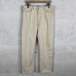 Margiela Frayed Waistband Ecru Jeans