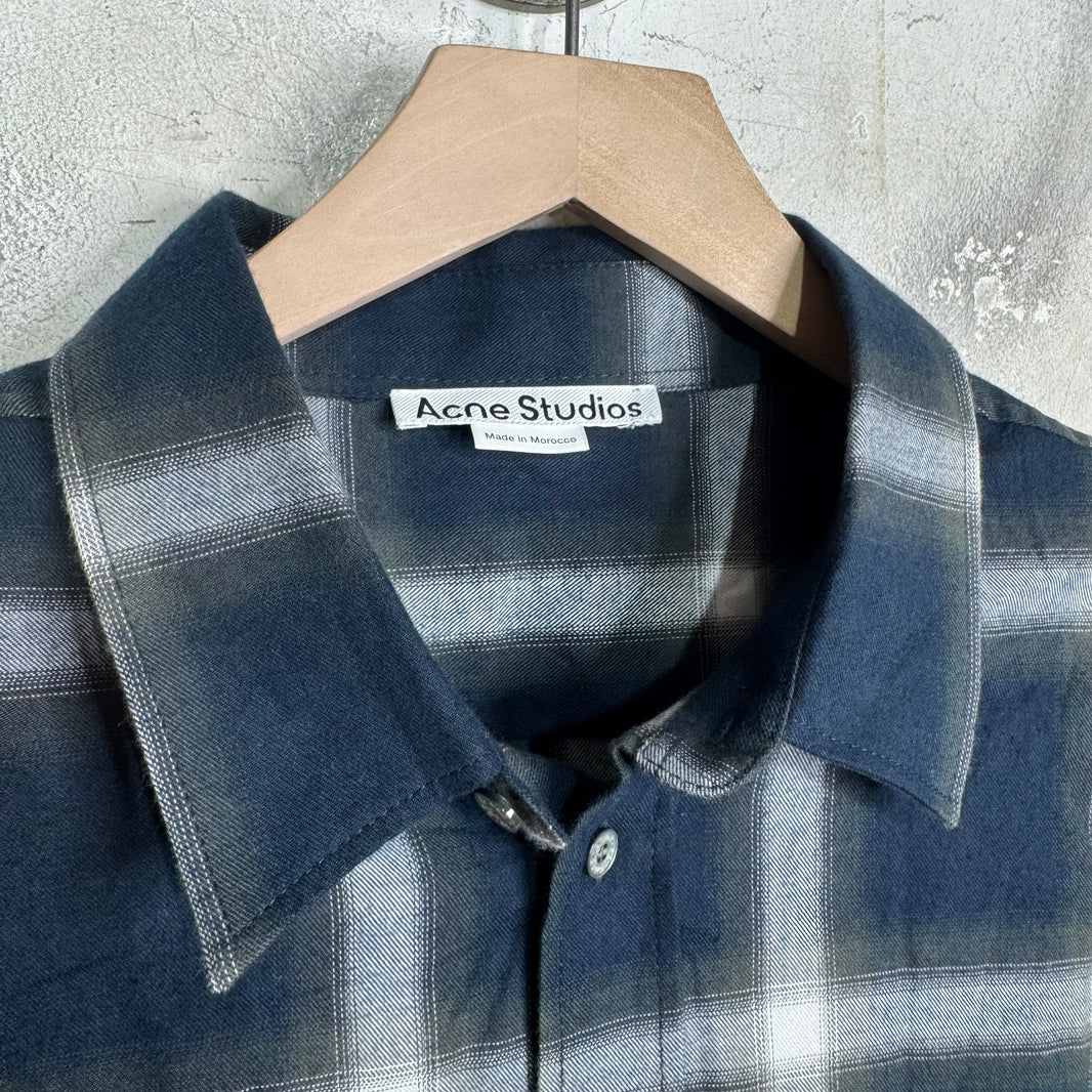 Acne Studios Navy Plaid Flannel