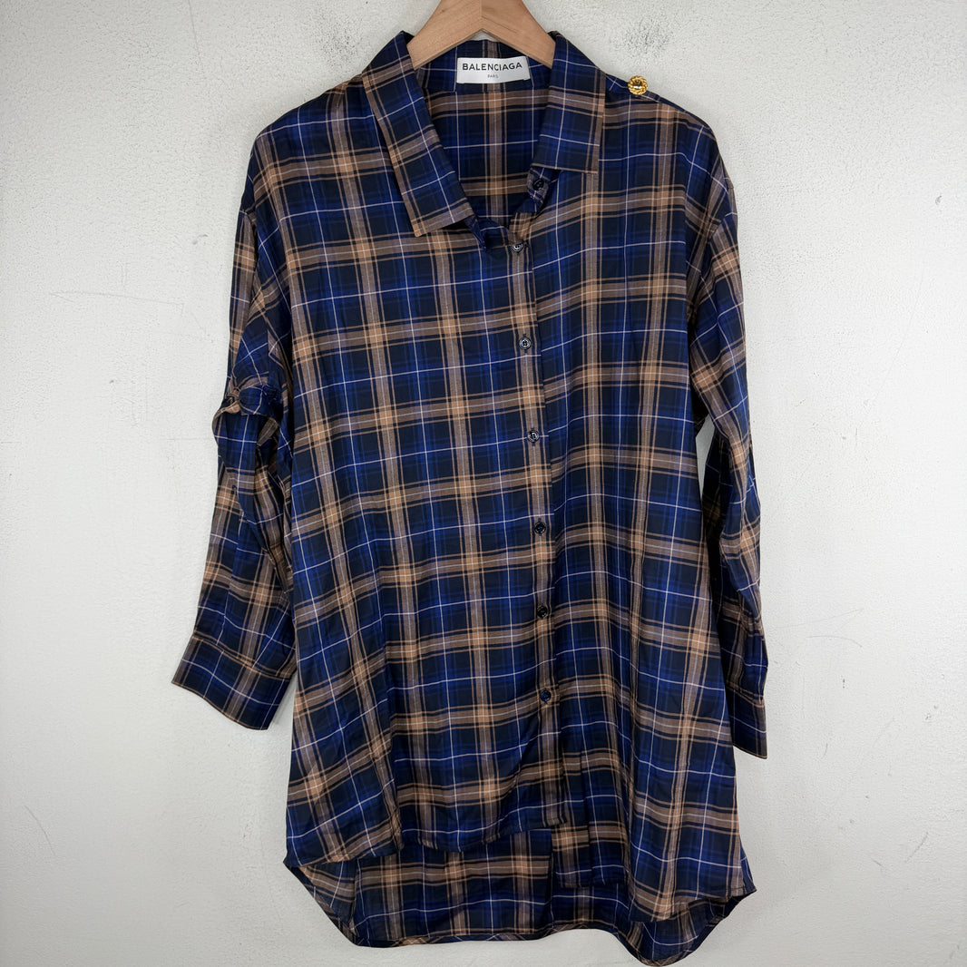 Balenciaga Medallion Asymmetrical Flannel