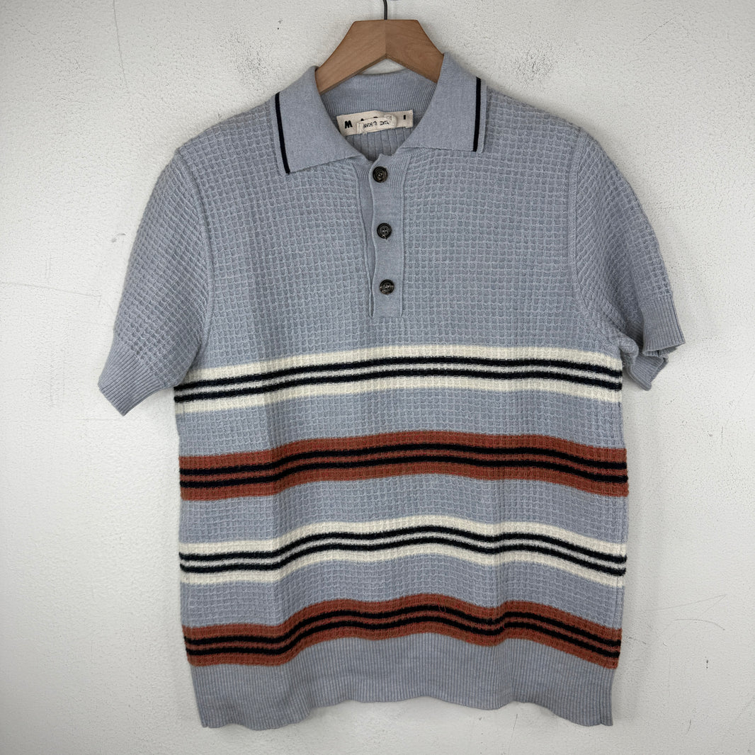 Marni Waffle Knit Striped Polo T-Shirt