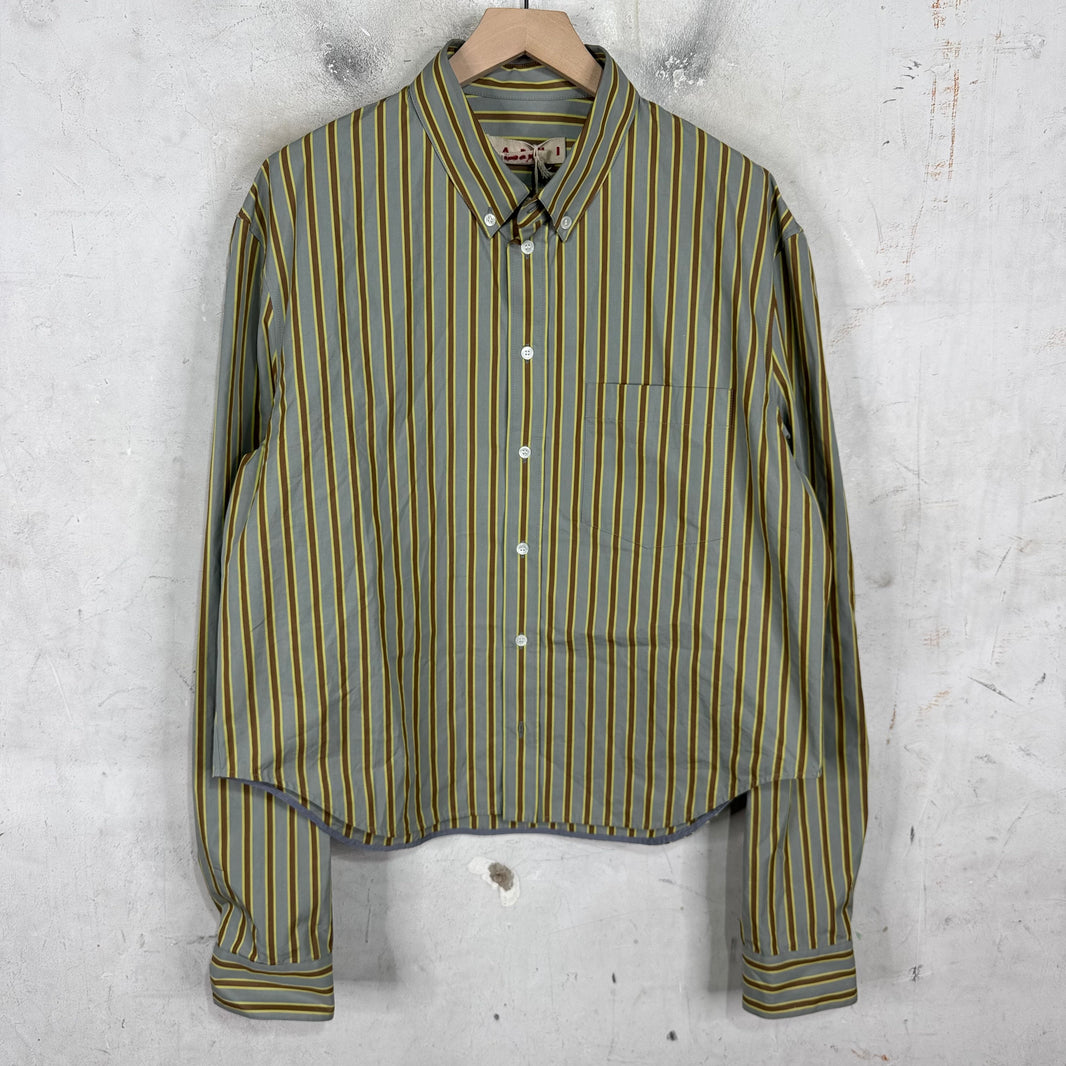 Marni Pinstriped Cropped Overshirt
