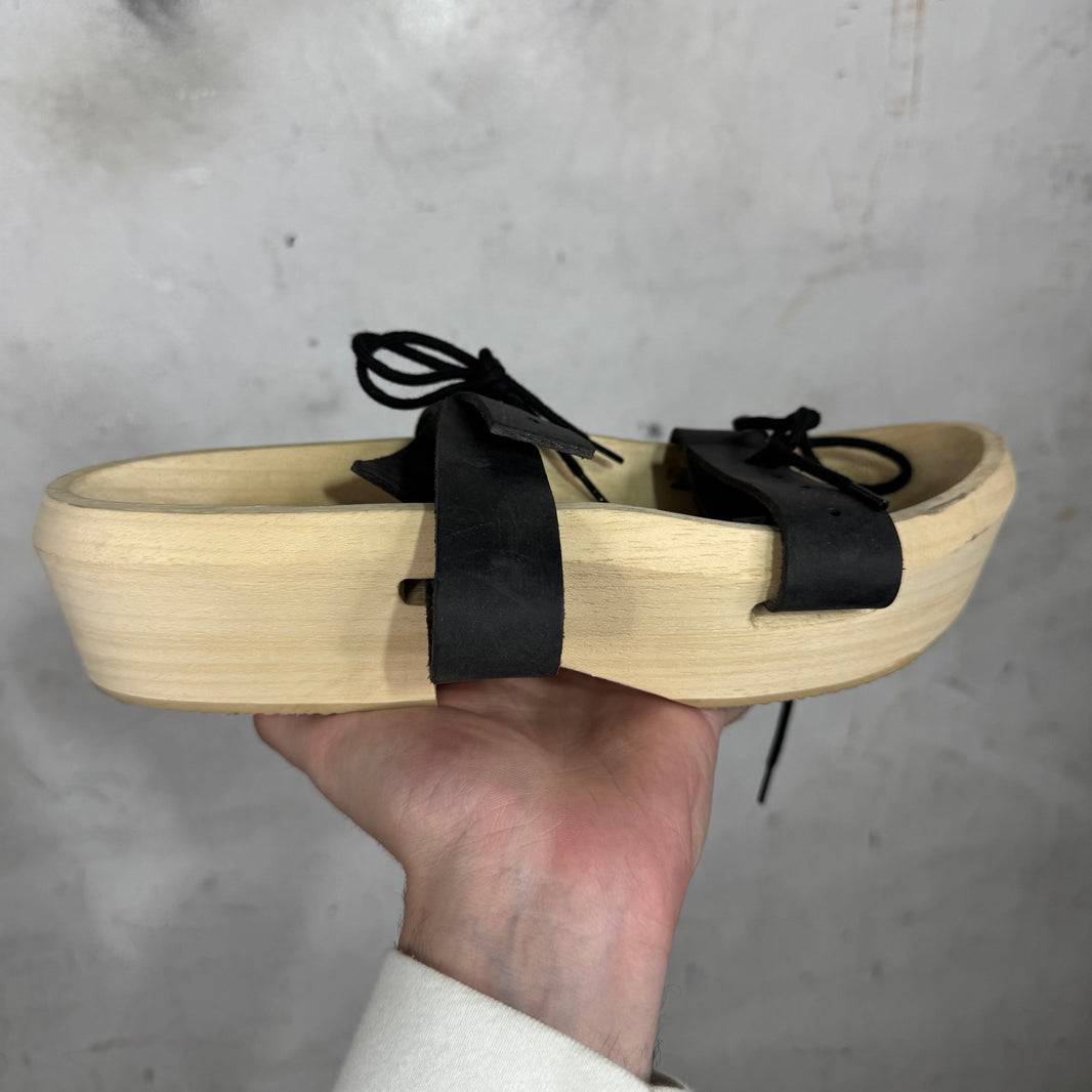 Margiela Wooden Strapped Clogs