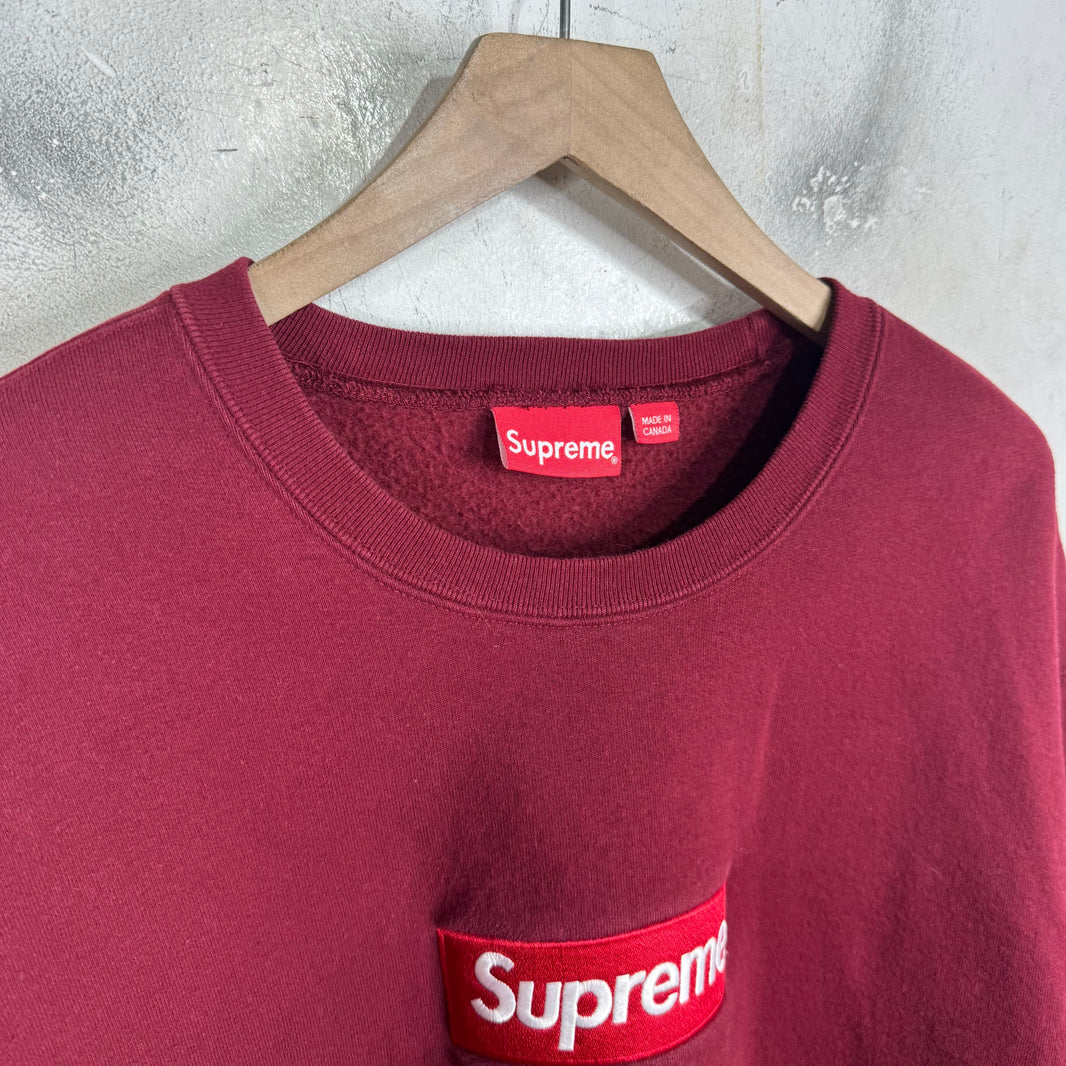 Supreme Maroon Box Logo Crewneck