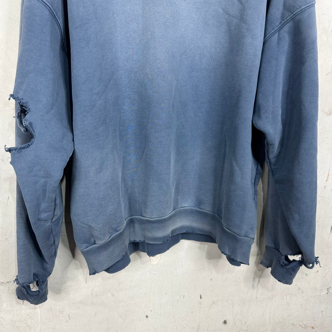 Balenciaga Blue Faded Paris Moon Hoodie