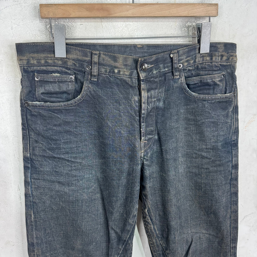 DRKSHDW Waxed Distressed Berlin Cut Jeans