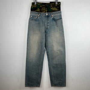 Balenciaga Camo Double Layer Denim Jeans