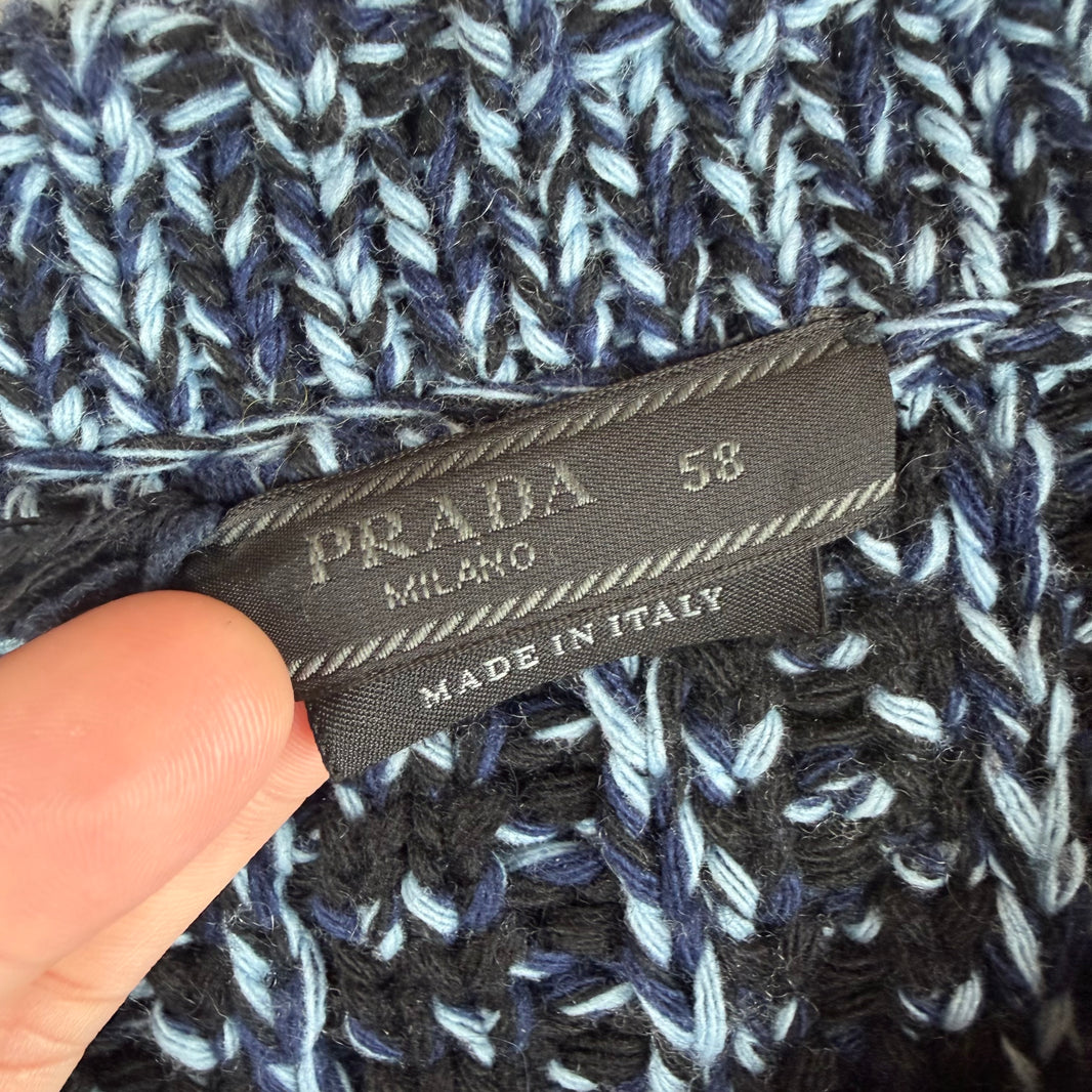 Prada Blue Chunky Knit Sweater