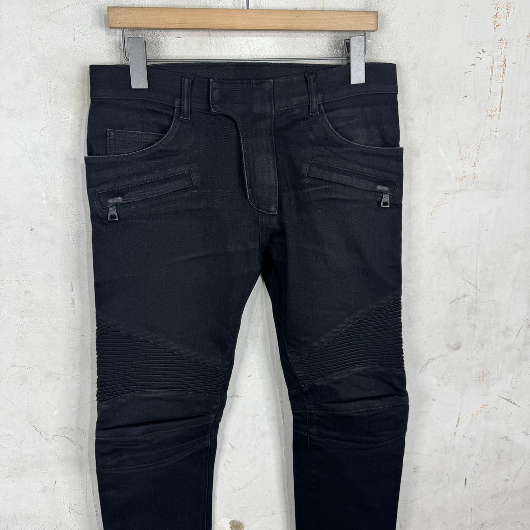 Balmain Black Biker Jeans