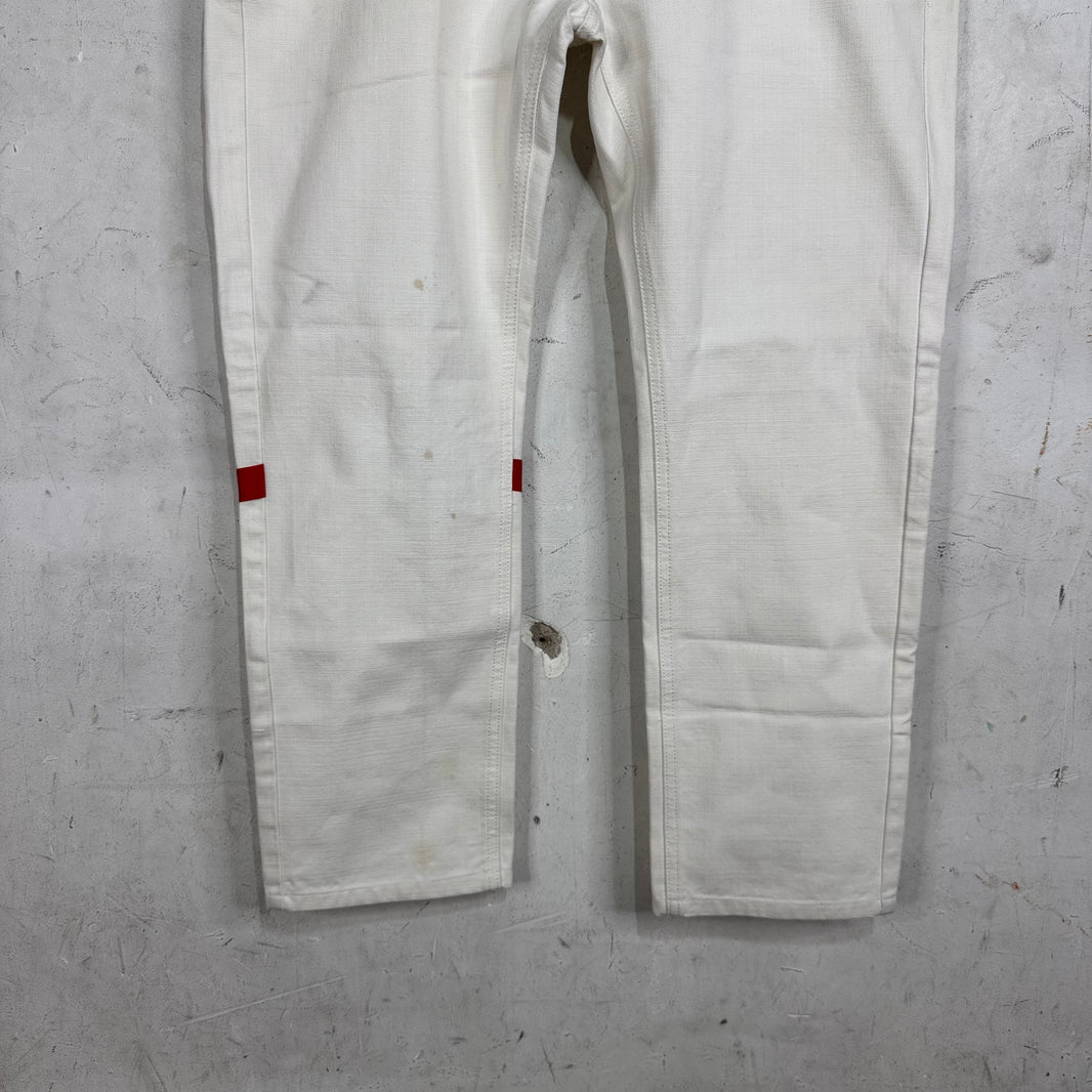 Raf Simons White TRNSFRM Strap Jeans