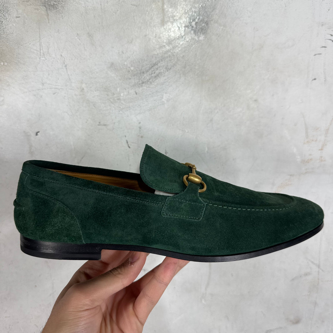 Gucci Green Horsebit Loafers