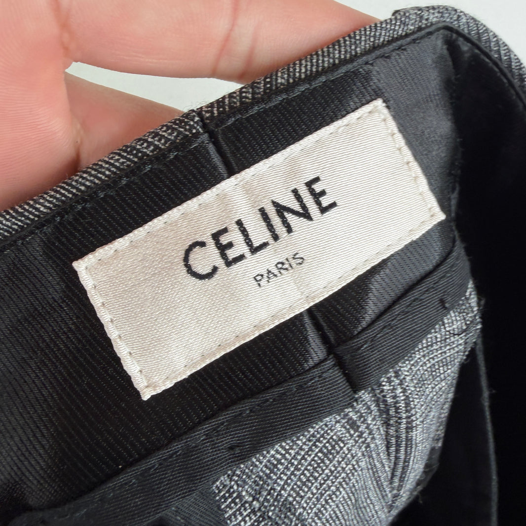 Celine Gray Plaid Trousers