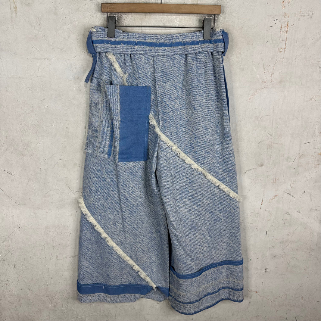 Issey Miyake Sample Frayed Seam Wide Leg Pants