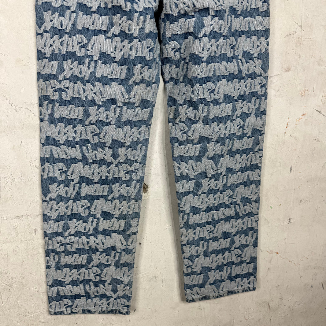 Supreme Jacquard Fat Tip Logo Jeans