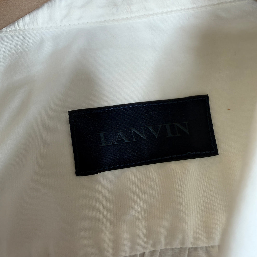 Lanvin White Silver Ball Detail Button Up Shirt