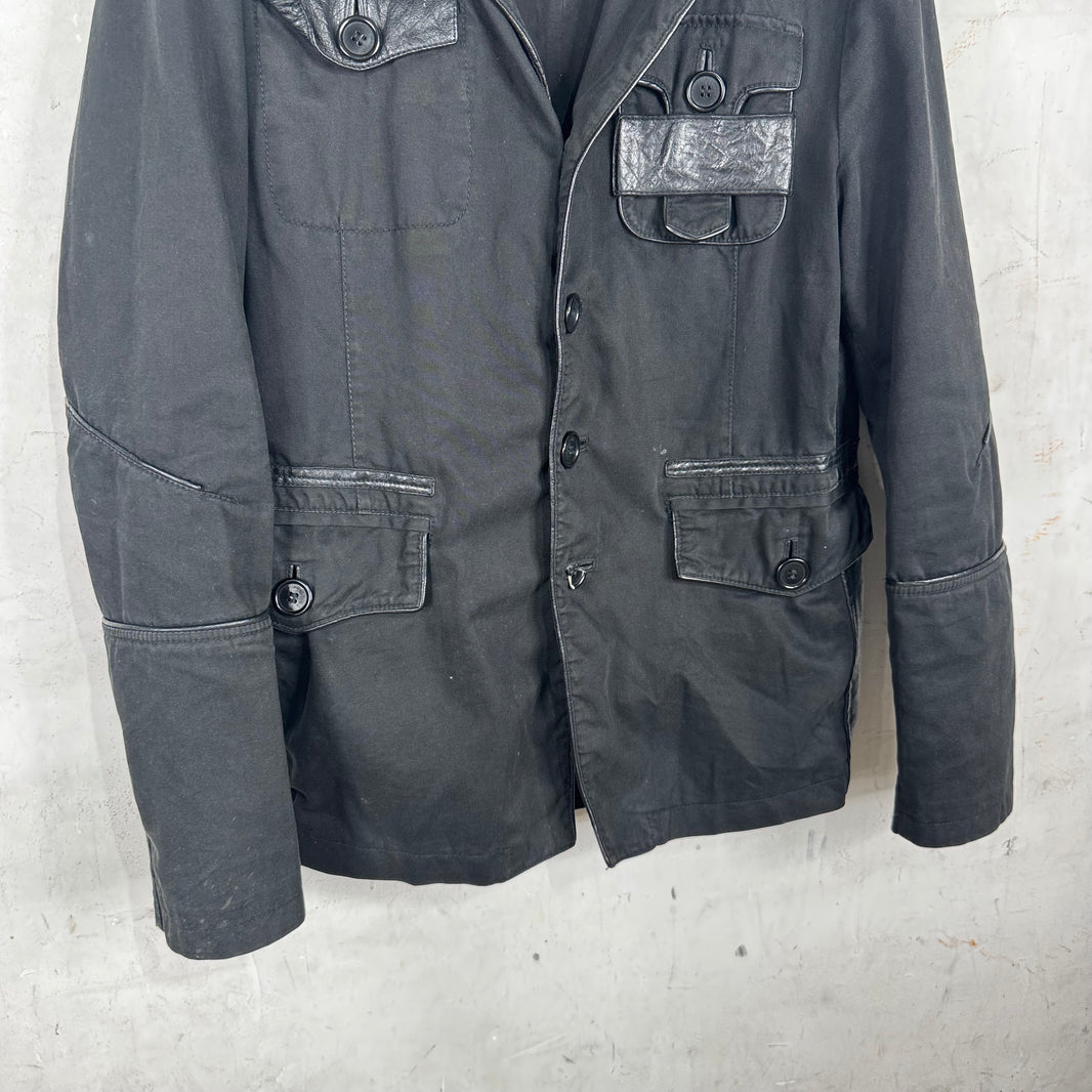 Dirk Bikkemberg Leather Elements Blazer Jacket