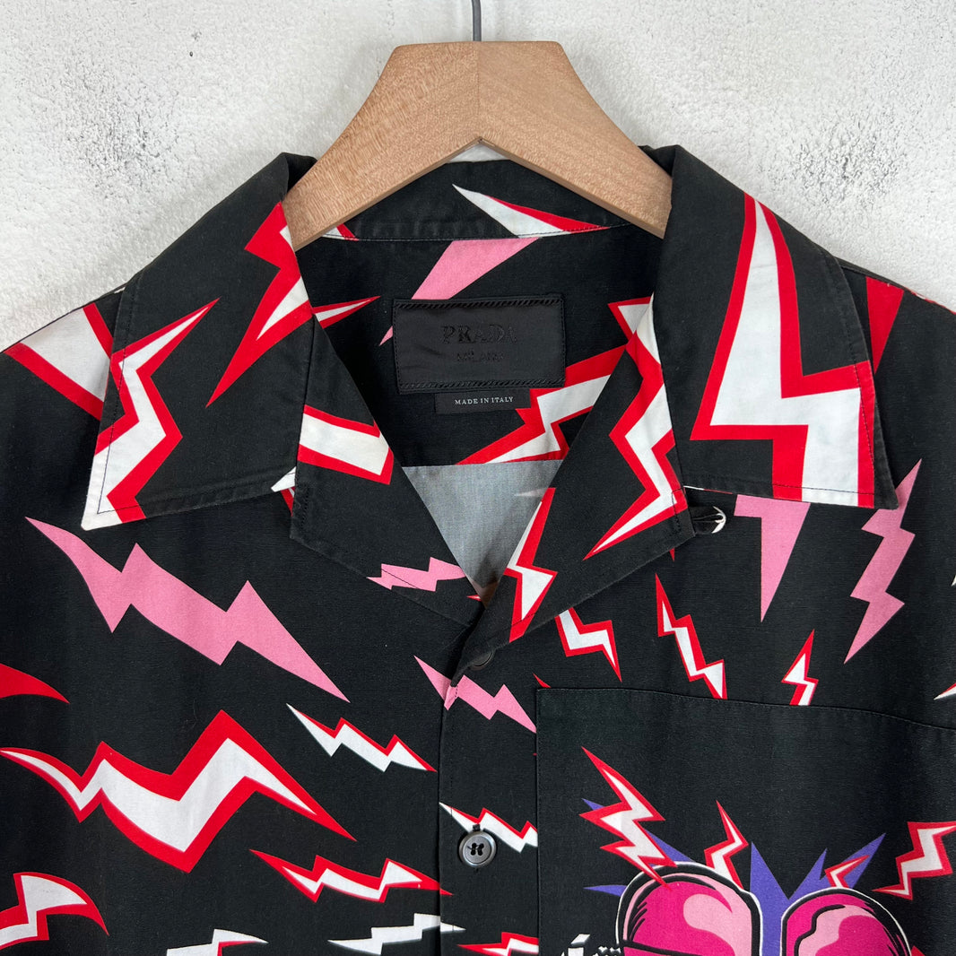 Prada Lightning Hearts Button Up Shirt