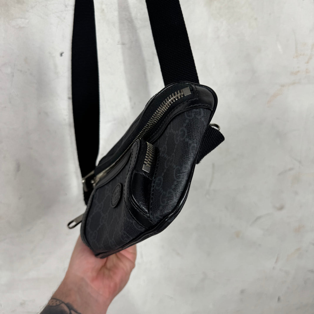 Gucci Coated Black Monogram Waist Bag