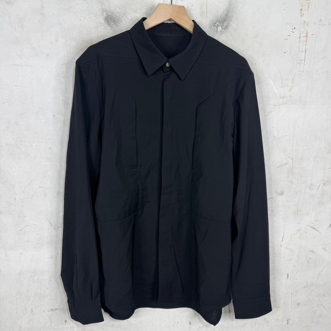 Rick Owens Lido Sheer Snap Strapped Overshirt