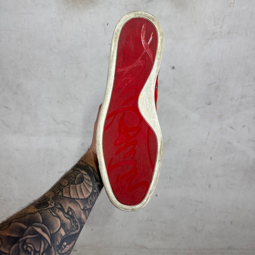 Christian Louboutin Orange/Yellow Cutout Sneakers