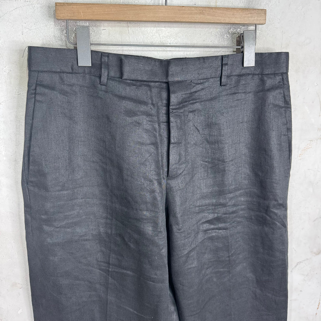 Rick Owens Linen Loose Straight Trousers