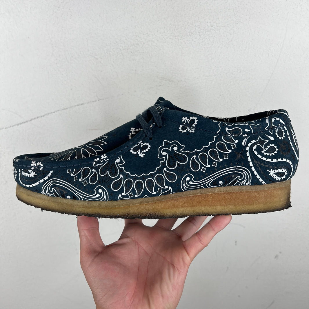 Supreme Clarks Navy Paisley Wallabee Ankle Boots