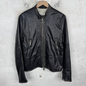 Valentino Rock Stud Leather Cafe Racer Jacket