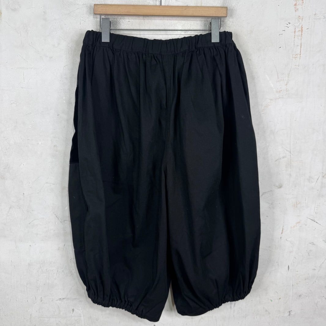 CDG Black Patchwork Balloon Shorts