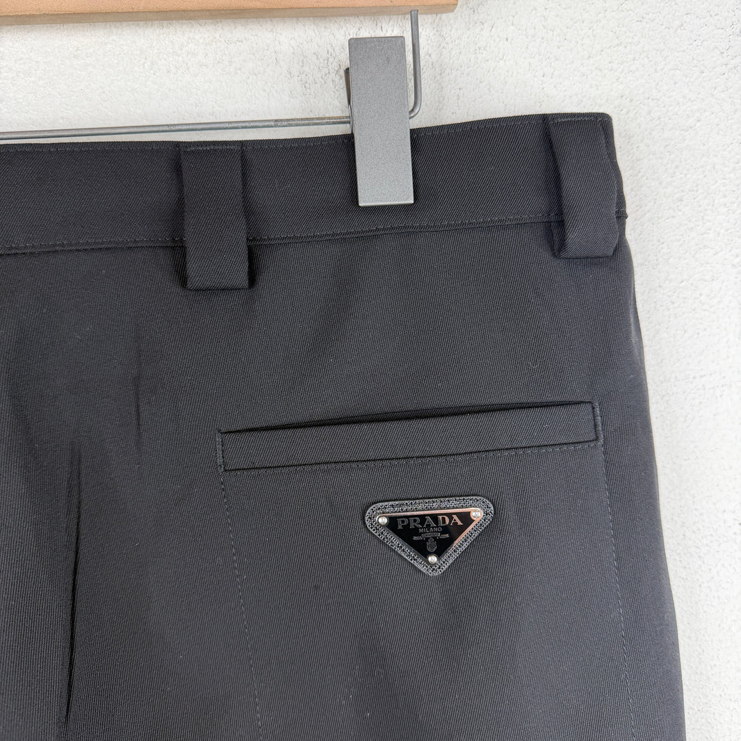 Prada Triangle Badge Inner Satin Baggy Trousers