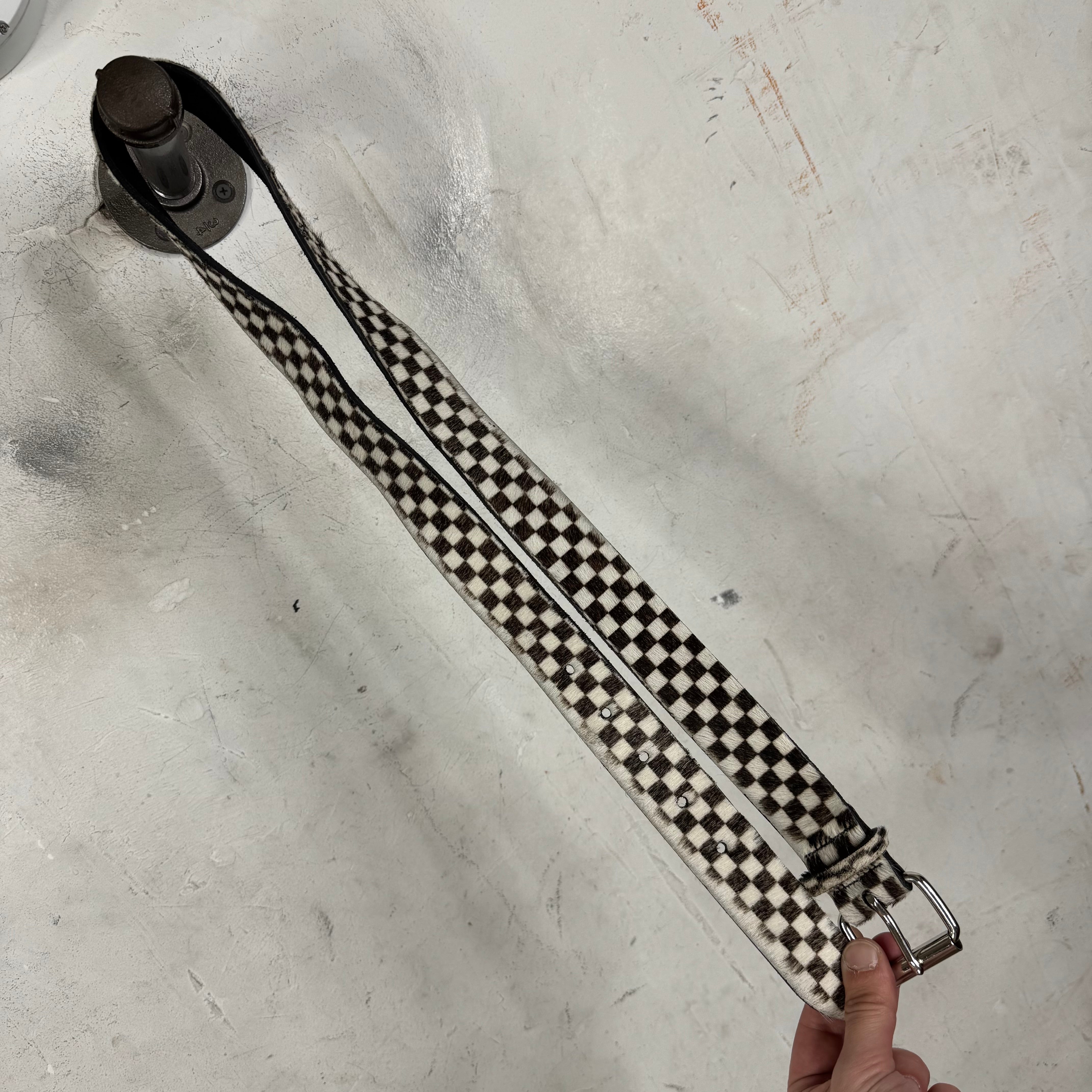 supreme checker pony hair belt  16aw 美品 Supreme Checkered Pony Hair Belt – www.Lukes.store