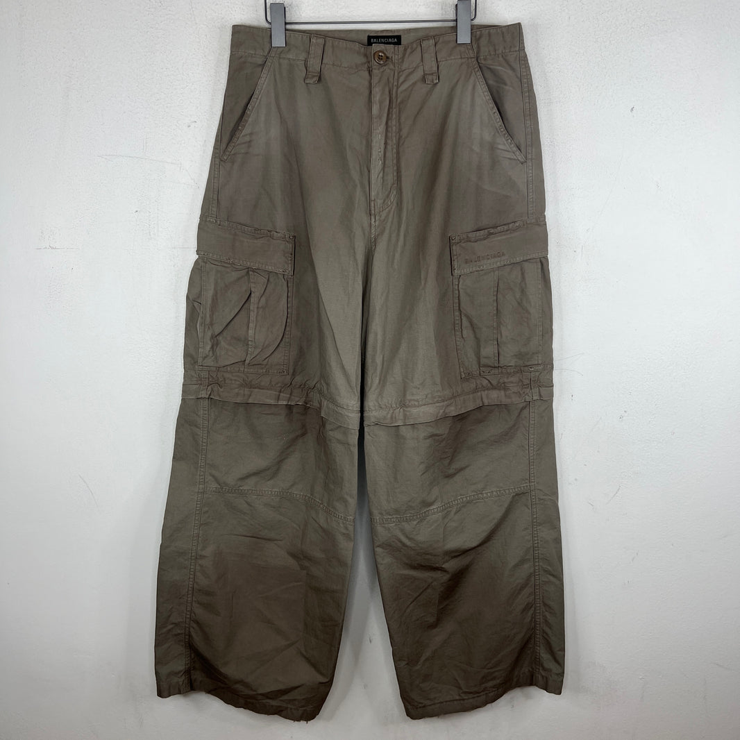 Balenciaga Brown Convertible Cargo Pants