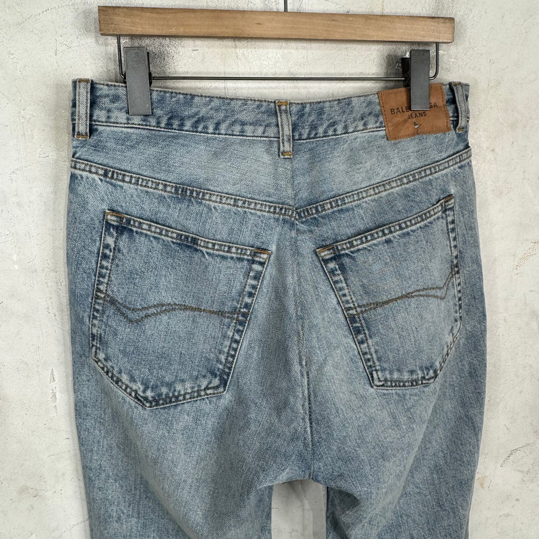 Balenciaga Altered Light Wash Flare Jeans