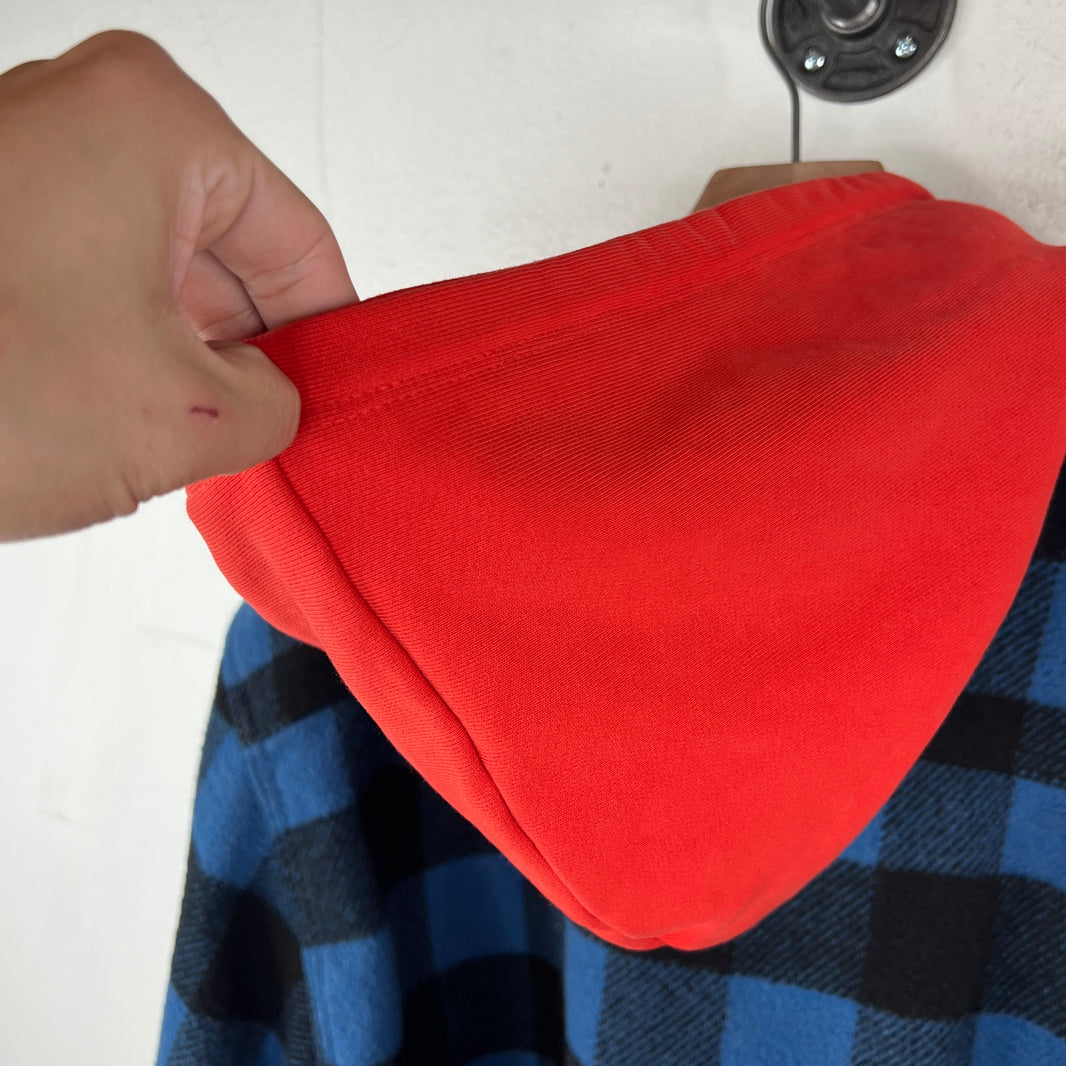 424 Blue Hooded Flannel Jacket