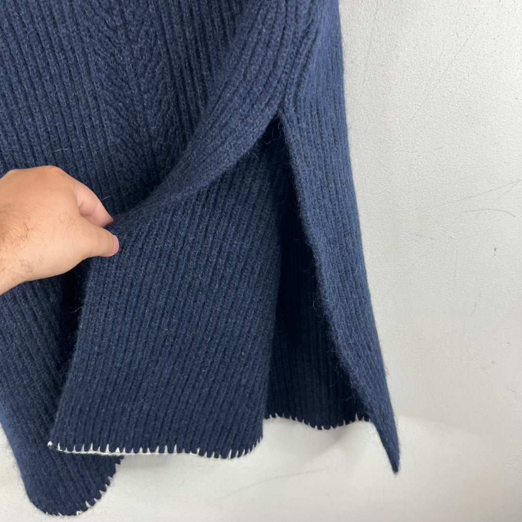 Margiela Navy Turtleneck Knit Sweater Vest