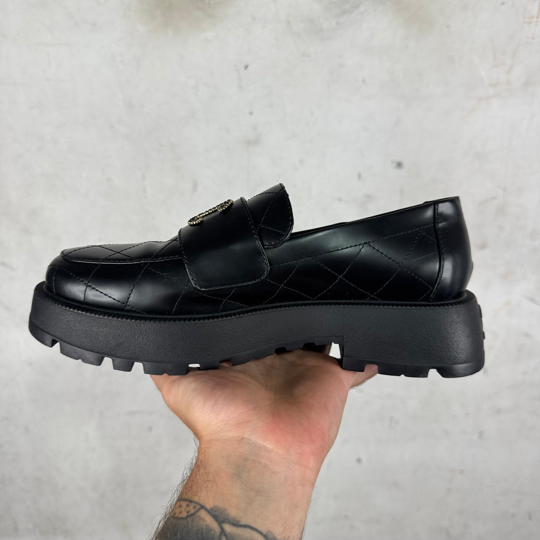 Chanel Quilted Logo Loafers